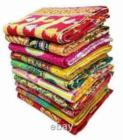 10 PC Wholesale Lot Throw Blanket Kantha Quilt Indian Vintage Cotton Bedspreads