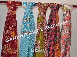 100 Pc Lot Cotton Kantha Vintage Stole Scarf Shawl Hand quilted Assorted 18x70