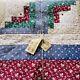 102x102 Vintage Handmade Cotton Log Cabin King Quilt