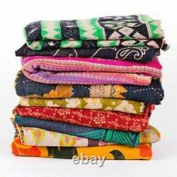 15 PC Wholesale Lot Indian Kantha Quilt Handmade Vintage Bedspread Boho Quilts