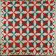 1880's Red & Green Pineapple Windmill Blades Log Cabin Antique Quilt Zigzag Bdr