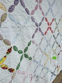 (19) WONDERFUL! Vintage Quilt CHAIN of PETALS Handmade