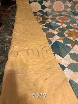 1930-40 handmade quilt Queen King Sunbeams cotton primitive rustic Artist Sign