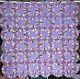 1930's Vintage Purple Double Wedding Ring Quiltfeedsack Prints Hand Made