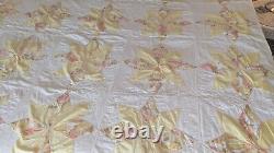 1940's Antique handmade quilt. Needle Turned Appliqué! 69x81. 8 Pointed Star