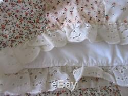 1980's Vintage Quilt Handmade Queen Size Log Cabin Variation 90X88 with Pillows