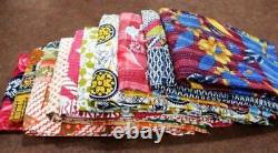 20 Pc Vintage Kantha Quilt, Sari Coverlet, Sundance Kantha Throw Recycle Fabric