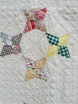 (249) SIMPLE & BEAUTIFUL Vintage Quilt HUMMINGBIRD Handmade