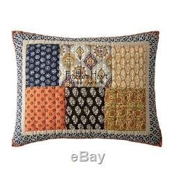 3PCS King Handmade Vintage Floral Patchwork Cotton Quilt Coverlet Bedspread Set