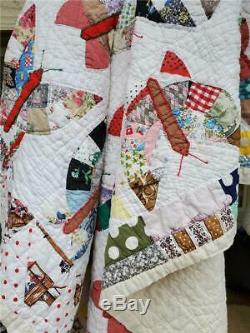(41) AMAZING Vintage Quilt BUTTERFLY Handmade GORGEOUS