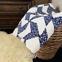 56x84 Vintage Handmade Cotton Quilt