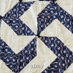 56x84 Vintage Handmade Cotton Quilt