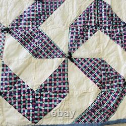 56x84 Vintage Handmade Cotton Quilt