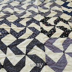 56x84 Vintage Handmade Cotton Quilt