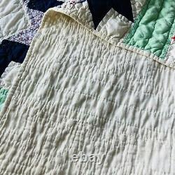 60x80 Vintage From 1950's Handmade Cotton Quilt