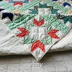 60x80 Vintage From 1950's Handmade Cotton Quilt