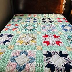 60x80 Vintage From 1950's Handmade Cotton Quilt