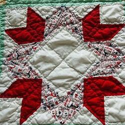 60x80 Vintage From 1950's Handmade Cotton Quilt