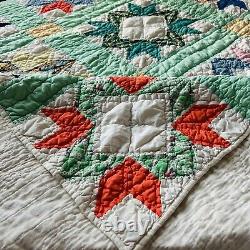 60x80 Vintage From 1950's Handmade Cotton Quilt