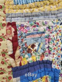 (64) VERY NICE Vintage Quilt BARN RAISING Handmade