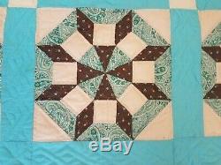 66Vintage Pinwheel Handmade Hand quilted Star of LeMoyne Quilt