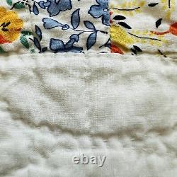 68x82 Gorgeous Handmade Vintage DOUBLE WEDDING RING QUILT