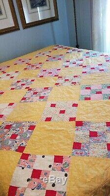 74 By 84 Vintage Handmade Quilt