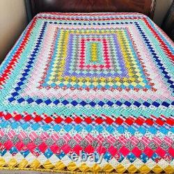 75x85 Gorgeous Homemade and Hand Stitched Cotton Quilt