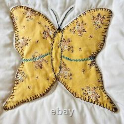 80x100 Vintage from 1980's Butterfly Quilt, Patchwork, Handmade