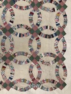 80x91Vintage Handmade Quilt. Over 60 Years Old And In Pristine Condition