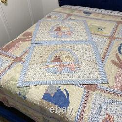 84 x 88 Handmade Quilt Vintage Cats with 2 Pillow Shams