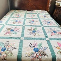 85x85 Vintage Handmade Queen Size Quilt