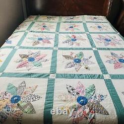 85x85 Vintage Handmade Queen Size Quilt