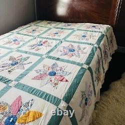 85x85 Vintage Handmade Queen Size Quilt