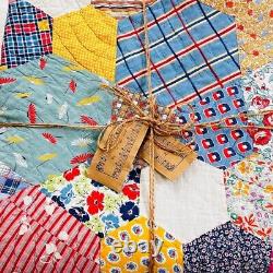 86x80Vintage Homemade Queen Size Cotton Quilt