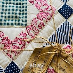 88x84Vintage handmade and hand stitched Queen quilt