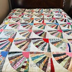 90x70 Vintage From 1970 Handmade Quilt Top