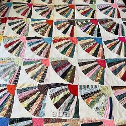 90x70 Vintage From 1970 Handmade Quilt Top