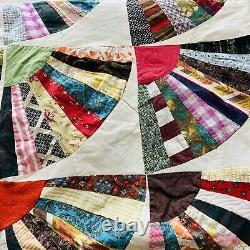 90x70 Vintage From 1970 Handmade Quilt Top