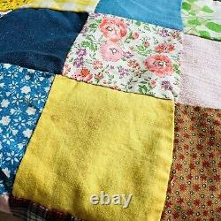 95x90 Vintage Handmade Quilt Top You Can Finish