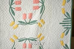 AMAZING Vintage 30's Marie Webster May Tulips Applique Antique Quilt BORDER