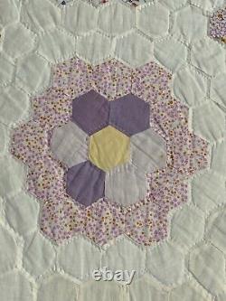 AMISH HAND MADE QUILT 96 x 78 Cotton hand sewn Vintage OOAK ANTIQUE
