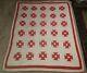 Antique 1910s Red/white Handmade Quilt-best Offer-see Others-see Photos Vtg