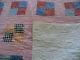 Antique American 1940s Vintage Old Patchwork Quilt Handmade And Hand Quilted