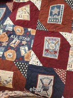 All Star Baseball Vintage Quilt (46 x 61)
