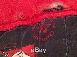 Amazing Vintage HARLEY DAVIDSON AMERICAN FLAG Handmade 72x77 Quilt Biker Blanket
