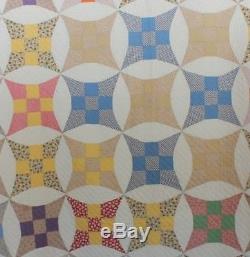 American Vintage Large Handmade Never Used Patchwork Quilt c1930s88L X 87W