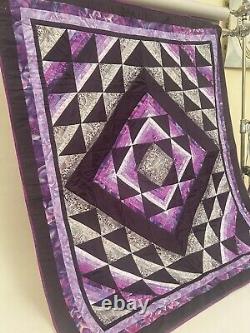 Amish Roman Vintage Quilt Handmade Signed Dated Nancy Evans Art Wall Hanging