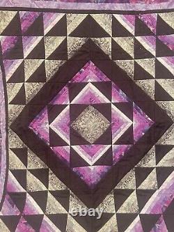 Amish Roman Vintage Quilt Handmade Signed Dated Nancy Evans Art Wall Hanging
