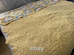 Amish Vintage Pennsylvania Hand Stitched Flour Sack Quilt Blanket Cotton 76x97